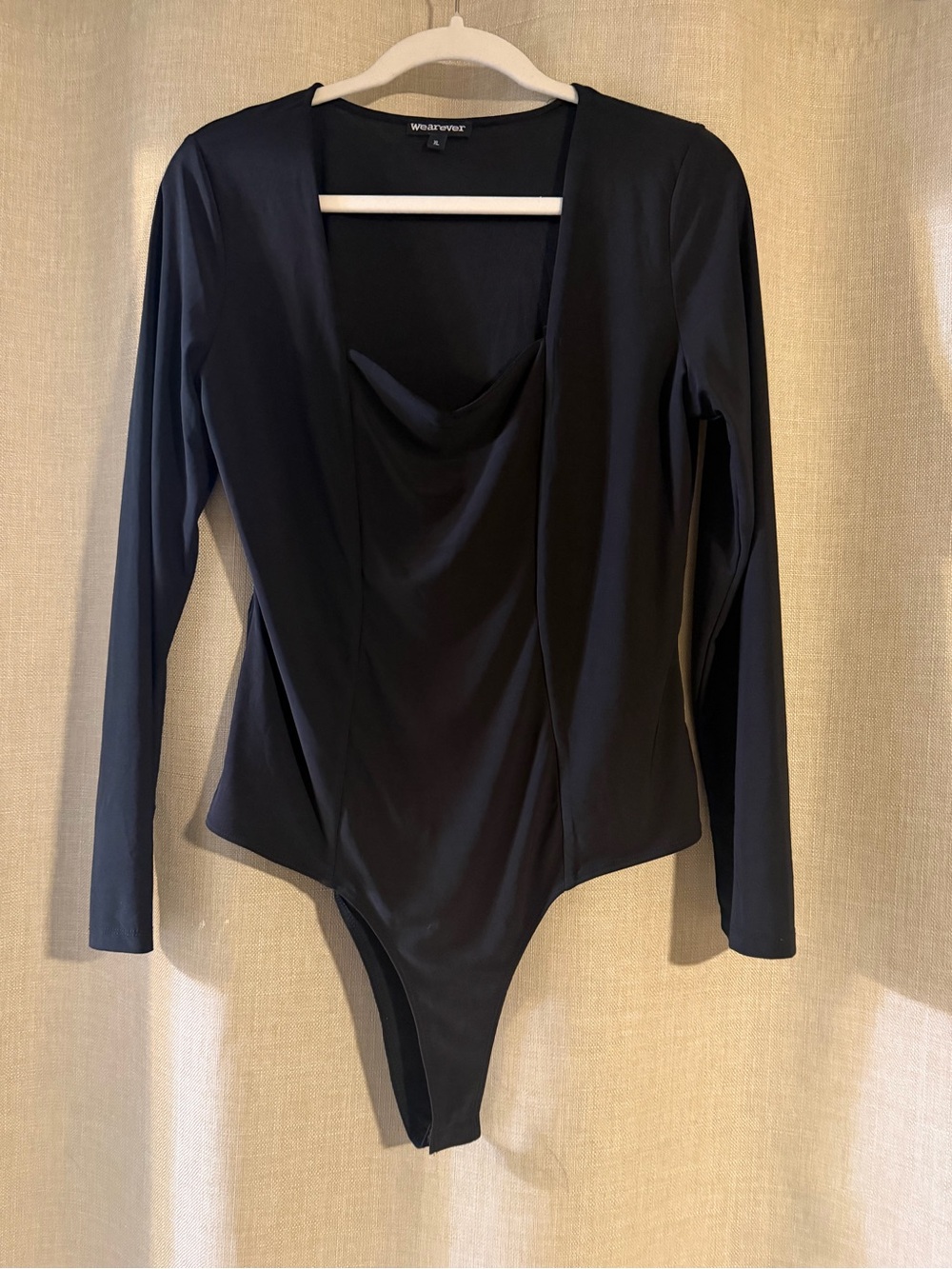 Black Long-Sleeve Bodysuit Top